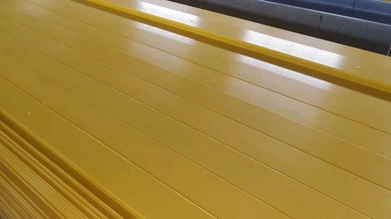 52mm FRP Pultruded Profiles Yellow Rectangular Tube Profile, applied in public facility and ladder etc.